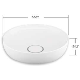 16.5-in Round Vitreous China Vessel Sink in White