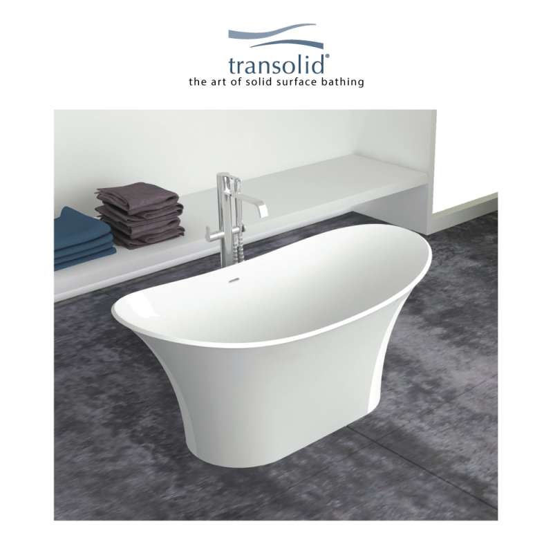 Transolid Anais Resin Stone 60 In Center Drain Freestanding Tub And Faucet Kit White Polished Chrome
