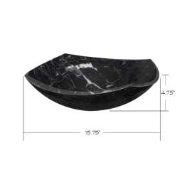 15-in Abstract Shaped Marble Vessel Sink in Black Marble