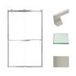 BRP488008C-J-BS Brianna 48 in. W x 80 in. H Frameless By-Pass Shower Door in Brushed Stainless Finish with Clear Glass and Justin Handles