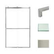 BRP488008C-R-BS Brianna 48 in. W x 80 in. H Frameless By-Pass Shower Door in Brushed Stainless Finish with Clear Glass and Riley Handles