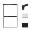 BRP488008C-S-MB Brianna 48 in. W x 80 in. H Frameless By-Pass Shower Door in Matte Black Finish with Clear Glass and Sabrina Handles
