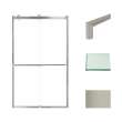 BRP488008C-T-BS Brianna 48 in. W x 80 in. H Frameless By-Pass Shower Door in Brushed Stainless Finish with Clear Glass and Turin Handles