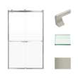 BRP488008F-J-BS Brianna 48 in. W x 80 in. H Frameless By-Pass Shower Door in Brushed Stainless Finish with Frosted Glass and Justin Handles