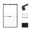 BRP488008F-J-MB Brianna 48 in. W x 80 in. H Frameless By-Pass Shower Door in Matte Black Finish with Frosted Glass and Justin Handles