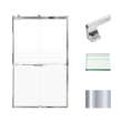 BRP488008F-J-PC Brianna 48 in. W x 80 in. H Frameless By-Pass Shower Door in Polished Chrome Finish with Frosted Glass and Justin Handles