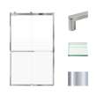 BRP488008F-R-PC Brianna 48 in. W x 80 in. H Frameless By-Pass Shower Door in Polished Chrome Finish with Frosted Glass and Riley Handles