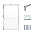BRP488008F-T-PC Brianna 48 in. W x 80 in. H Frameless By-Pass Shower Door in Polished Chrome Finish with Frosted Glass and Turin Handles
