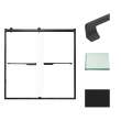 BRP606208C-J-MB Brianna 60 in. W x 62 in. H Frameless By-Pass Shower Door in Matte Black Finish with Clear Glass and Justin Handles