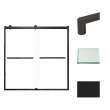 BRP606208C-R-MB Brianna 60 in. W x 62 in. H Frameless By-Pass Shower Door in Matte Black Finish with Clear Glass and Riley Handles