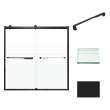 BRP606208F-J-MB Brianna 60 in. W x 62 in. H Frameless By-Pass Shower Door in Matte Black Finish with Frosted Glass and Justin Handles