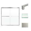 BRP606208F-S-BS Brianna 60 in. W x 62 in. H Frameless By-Pass Shower Door in Brushed Stainless Finish with Frosted Glass and Sabrina Handles