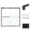 BRP606208F-S-MB Brianna 60 in. W x 62 in. H Frameless By-Pass Shower Door in Matte Black Finish with Frosted Glass and Sabrina Handles