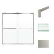 BRP606208F-T-BS Brianna 60 in. W x 62 in. H Frameless By-Pass Shower Door in Brushed Stainless Finish with Frosted Glass and Turin Handles