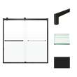 BRP606208F-T-MB Brianna 60 in. W x 62 in. H Frameless By-Pass Shower Door in Matte Black Finish with Frosted Glass and Turin Handles