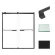 BRP607008C-J-MB Brianna 60 in. W x 70 in. H Frameless By-Pass Shower Door in Matte Black Finish with Clear Glass and Justin Handles