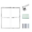 BRP607008C-J-PC Brianna 60 in. W x 70 in. H Frameless By-Pass Shower Door in Polished Chrome Finish with Clear Glass and Justin Handles