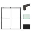 BRP607008C-R-MB Brianna 60 in. W x 70 in. H Frameless By-Pass Shower Door in Matte Black Finish with Clear Glass and Riley Handles