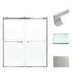 BRP607008F-J-BS Brianna 60 in. W x 70 in. H Frameless By-Pass Shower Door in Brushed Stainless Finish with Frosted Glass and Justin Handles