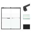 BRP607008F-J-MB Brianna 60 in. W x 70 in. H Frameless By-Pass Shower Door in Matte Black Finish with Frosted Glass and Justin Handles