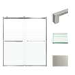BRP607008F-S-BS Brianna 60 in. W x 70 in. H Frameless By-Pass Shower Door in Brushed Stainless Finish with Frosted Glass and Sabrina Handles