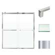 BRP607008F-S-PC Brianna 60 in. W x 70 in. H Frameless By-Pass Shower Door in Polished Chrome Finish with Frosted Glass and Sabrina Handles