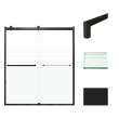 BRP607008F-T-MB Brianna 60 in. W x 70 in. H Frameless By-Pass Shower Door in Matte Black Finish with Frosted Glass and Turin Handles