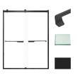 BRP608008C-J-MB Brianna 60 in. W x 80 in. H Frameless By-Pass Shower Door in Matte Black Finish with Clear Glass and Justin Handles