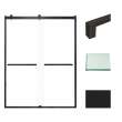 BRP608008C-S-MB Brianna 60 in. W x 80 in. H Frameless By-Pass Shower Door in Matte Black Finish with Clear Glass and Sabrina Handles