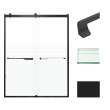 BRP608008F-J-MB Brianna 60 in. W x 80 in. H Frameless By-Pass Shower Door in Matte Black Finish with Frosted Glass and Justin Handles
