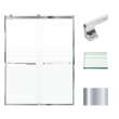 BRP608008F-J-PC Brianna 60 in. W x 80 in. H Frameless By-Pass Shower Door in Polished Chrome Finish with Frosted Glass and Justin Handles