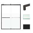 BRP608008F-R-MB Brianna 60 in. W x 80 in. H Frameless By-Pass Shower Door in Matte Black Finish with Frosted Glass and Riley Handles