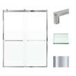 BRP608008F-R-PC Brianna 60 in. W x 80 in. H Frameless By-Pass Shower Door in Polished Chrome Finish with Frosted Glass and Riley Handles
