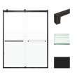 BRP608008F-S-MB Brianna 60 in. W x 80 in. H Frameless By-Pass Shower Door in Matte Black Finish with Frosted Glass and Sabrina Handles
