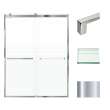 BRP608008F-S-PC Brianna 60 in. W x 80 in. H Frameless By-Pass Shower Door in Polished Chrome Finish with Frosted Glass and Sabrina Handles