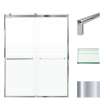 BRP608008F-T-PC Brianna 60 in. W x 80 in. H Frameless By-Pass Shower Door in Polished Chrome Finish with Frosted Glass and Turin Handles