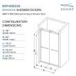 BRP488008F-J-BS Brianna 48 in. W x 80 in. H Frameless By-Pass Shower Door in Brushed Stainless Finish with Frosted Glass and Justin Handles