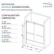 BRP606208C-T-BS Brianna 60 in. W x 62 in. H Frameless By-Pass Shower Door in Brushed Stainless Finish with Clear Glass and Turin Handles