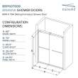 BRP607008C-S-PC Brianna 60 in. W x 70 in. H Frameless By-Pass Shower Door in Polished Chrome Finish with Clear Glass and Sabrina Handles