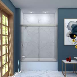 Cara CBP606006C-BS 57.75-59 in. W x 60 in. H Semi-Frameless Bypass