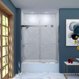 CBP606006C-M Cara 57.75-59 in. W x 60 in. H Semi-Frameless Bypass