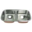 32.375-in x 18.125-in x 5-in 18 Gauge Double Equal Bowls, Undermount Stainless Steel Kitchen Sink, ADA complaint