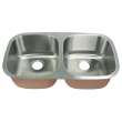32.375-in x 18.125-in x 8-in 18 Gauge Double Equal Bowls, Undermount Stainless Steel Kitchen Sink