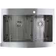 Transolid Diamond 36in x 25in 16 Gauge Dual Mount Double Bowl Kitchen Sink with Low Divide with 3 Holes