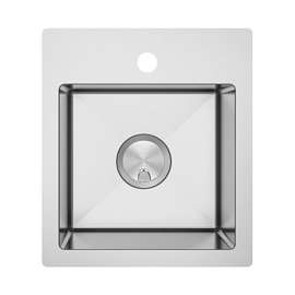 15-in x 17-in x 10-in 16 Gauge Single Bowl, Stainless Steel Kitchen Sink, Micro Edge Dual Mount Installation, with 3 Holes