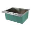 23-in x 22-in x 10-in 16 Gauge Single Bowl, Stainless Steel Kitchen Sink, Micro Edge Dual Mount Installation, with 4 Holes