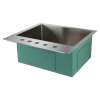 23-in x 22-in x 10-in 16 Gauge Single Bowl, Stainless Steel Kitchen Sink, Micro Edge Dual Mount Installation, with 5 Holes