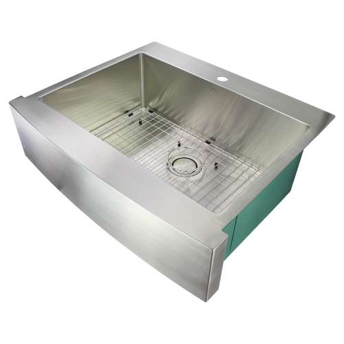 Transolid Diamond 30in x 25in 16 Gauge Super  Dual Mount Single Bowl Kitchen Sink with 1 Hole
