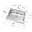 Transolid Diamond 30in x 25in 16 Gauge Super  Dual Mount Single Bowl Kitchen Sink with 1 Hole