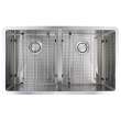 32.75-in x 19-in x 10-in 16 Gauge Equal Double Bowls, Undermount Stainless Steel Kitchen Sink with Low Divide